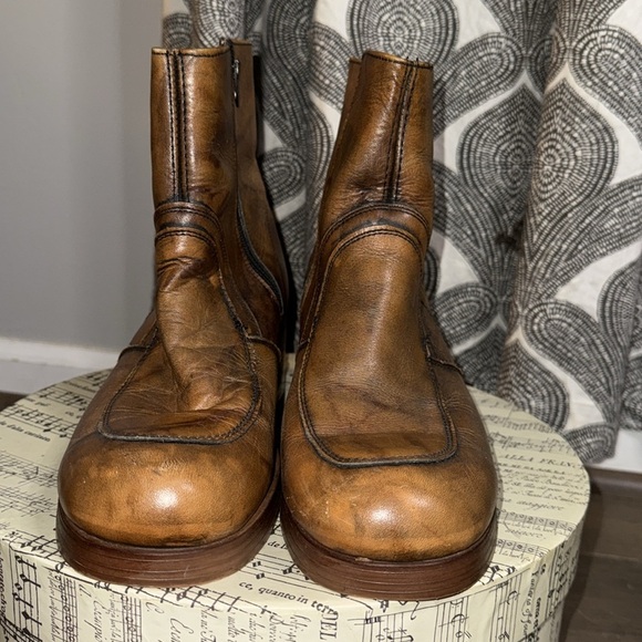 Brentmoor Vintage Marbled Leather Men’s Ankle Boots - Picture 3 of 6